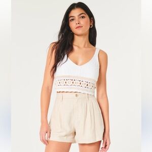 Hollister co livvy ultra high rise linen shorts